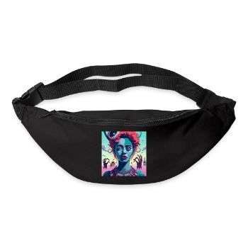 Blaue Sirene der PopArt Vision - Gürteltasche - Schwarz - Vorne
