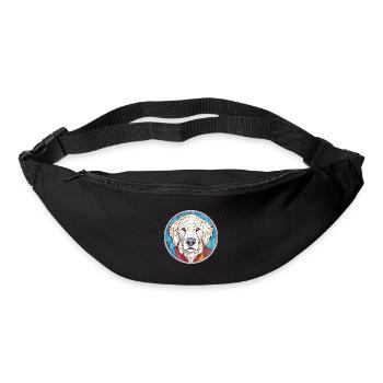 Kuvasz Hunderasse bunte Aquarell-Illustration - Gürteltasche - Schwarz - Vorne