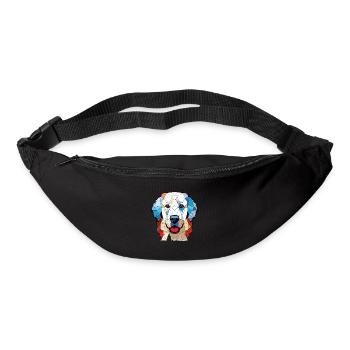 Ungarische Kuvasz-Hunderasse Aquarell-Illustration - Gürteltasche - Schwarz - Vorne