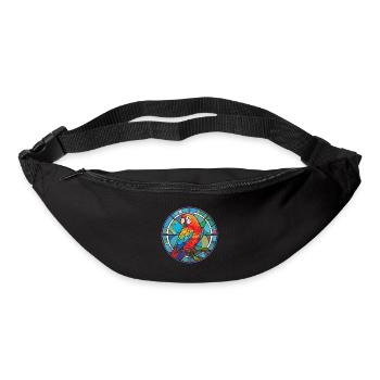 Papagei buntes Aquarell Tier Haustier Illustration - Gürteltasche - Schwarz - Vorne