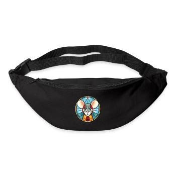 Mouse Colorful Watercolor Animal Pet Illustration - Bum bag - black - Front