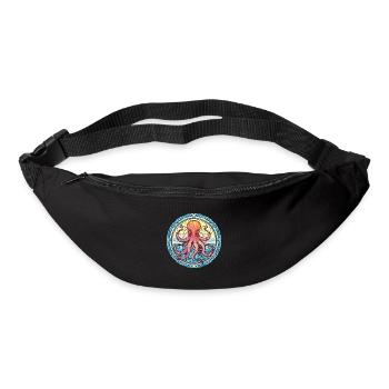 Oktopus bunte Aquarell-Tier-Illustration - Gürteltasche - Schwarz - Vorne
