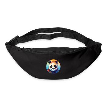 Panda Colorful Watercolor Animal Pet Illustration - Bum bag - black - Front