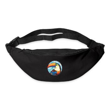 Toucan Colorful Watercolor Animal Pet Illustration - Bum bag - black - Front