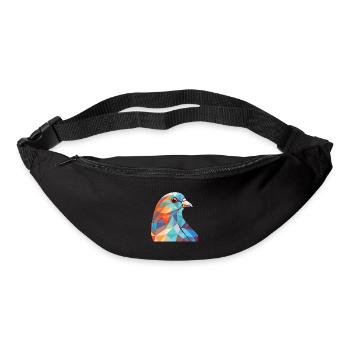 Taube buntes Aquarell Tier Haustier Illustration - Gürteltasche - Schwarz - Vorne
