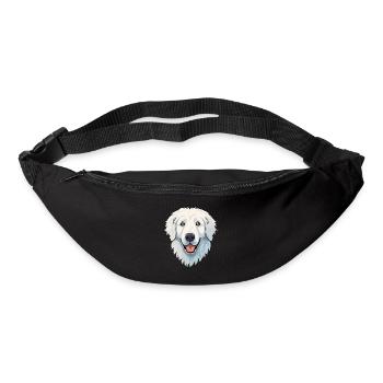 Kuvasz Hungarian Dog Breed Cartoon Kawaii Illustra - Bum bag - black - Front
