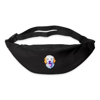 Kuvasz Hungarian Dog Breed Cartoon Kawaii Illustra - Bum bag - black - Front