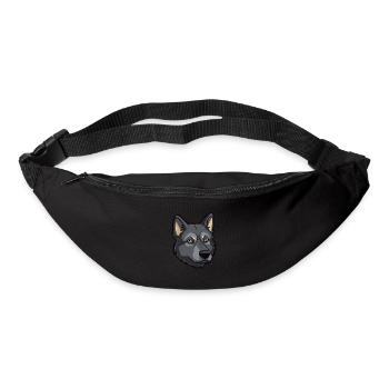 Schwarzer norwegischer Elchhund Hunderasse Cartoon Kawaii - Gürteltasche - Schwarz - Vorne