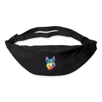 Seppala Chien de traîneau sibérien race de chien de bande dessinée Kawaii - Sac banane - noir - Devant