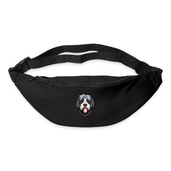 Portuguese Sheepdog Dog Breed Cartoon Kawaii Illus - Bum bag - black - Front