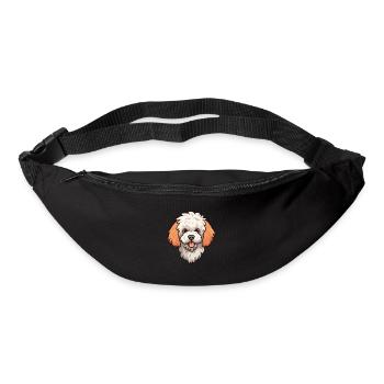 Bolognaise chien race Cartoon Kawaii Illustration - Sac banane - noir - Devant