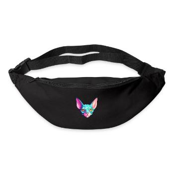 Sphynx Cat Breed Watercolor Cartoon Kawaii Pet - Bum bag - black - Front