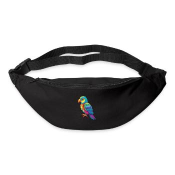 Oiseau Aquarelle Colorée Dessin Animé Kawaii Animal - Sac banane - noir - Devant