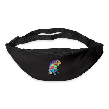 Iguana Colorful Watercolor Cartoon Kawaii Animal - Bum bag - black - Front