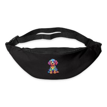 Hund Buntes Aquarell Cartoon Kawaii Tier - Gürteltasche - Schwarz - Vorne