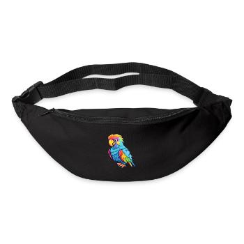 Papagei buntes Aquarell Cartoon Kawaii Tier - Gürteltasche - Schwarz - Vorne