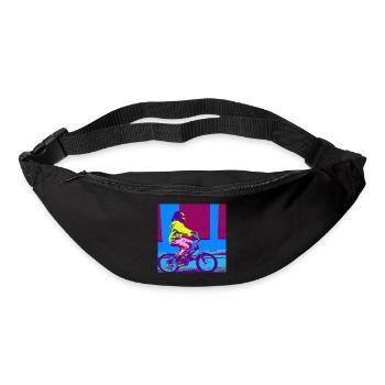 Kinderfahrrad blau, lila, gelb, pink - Gürteltasche - Schwarz - Vorne