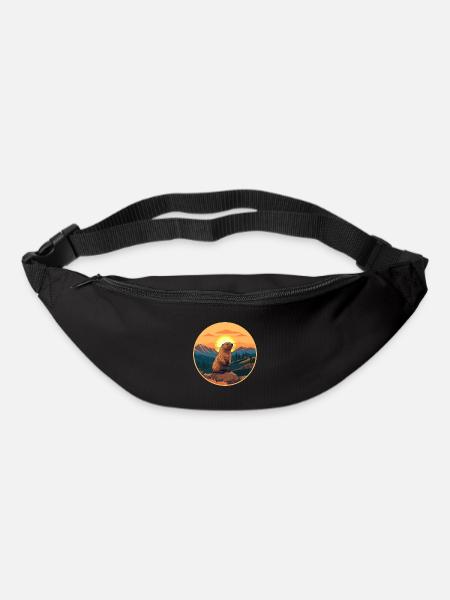 Marmotte Aquarelle colorée Cartoon Kawaii Pet - Sac banane - noir