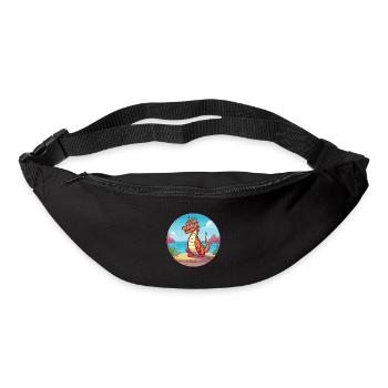 Dragon Watercolor Cartoon Kawaii Clipart Animal - Bum bag - black - Front