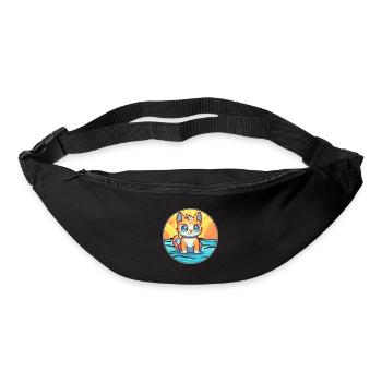 Kitten Watercolor Cartoon Kawaii Clipart Animal - Bum bag - black - Front