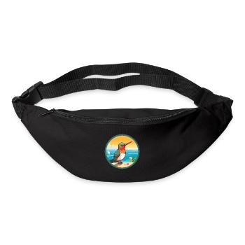 Colibri aquarelle dessin animé Kawaii Clipart animal de compagnie - Sac banane - noir - Devant