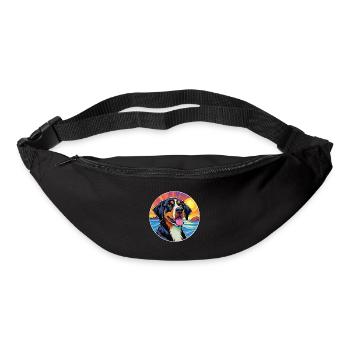Grande race de chien de montagne suisse dessin animé coloré - Sac banane - noir - Devant