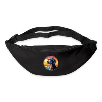 Sibirische dreifarbige Hunderasse Bunte Karikatur - Gürteltasche - Schwarz - Vorne