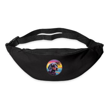 Wirehaired Dachshund Dog Breed Colorful Cartoon Wa - Bum bag - black - Front