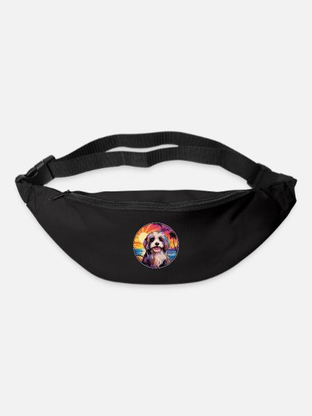Tibetan Terrier Dog Breed Colorful Cartoon Waterco - Bum bag - black