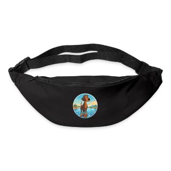 American Waterhound chien race dessin animé Kawaii chien - Sac banane - noir - Devant