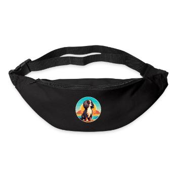 Continental Toy Spaniel Chien Race Cartoon Kawaii - Sac banane - noir - Devant