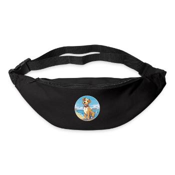 Lucas Terrier chien race dessin animé Kawaii Clipart chien - Sac banane - noir - Devant