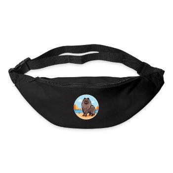 Keeshond Dog Breed Cartoon Kawaii Clipart Dog Pet - Bum bag - black - Front