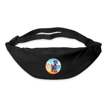 Mittelschnauzer Hund Rasse Cartoon Kawaii Clipart - Gürteltasche - Schwarz - Vorne