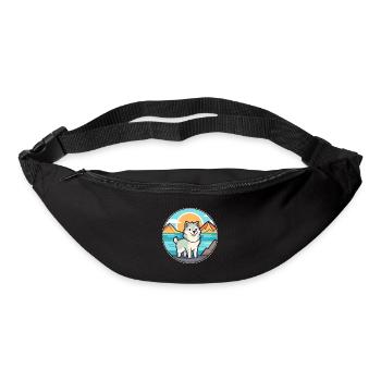 Norwegisch Buhund Hund Rasse Cartoon Kawaii Clipart - Gürteltasche - Schwarz - Vorne