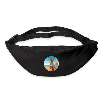 Braque de Weimar race de chien Cartoon Kawaii Clipart chien - Sac banane - noir - Devant