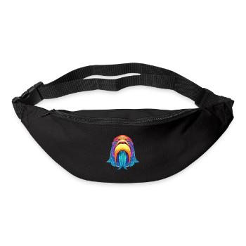 Walrus Colorful Watercolor Cartoon Kawaii Animal - Bum bag - black - Front