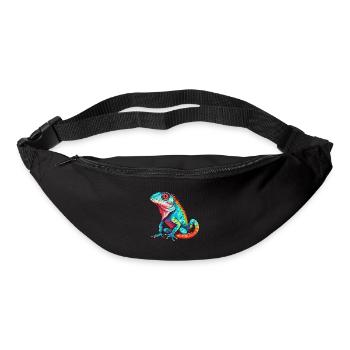 Lizard Colorful Watercolor Cartoon Kawaii Animal - Bum bag - black - Front