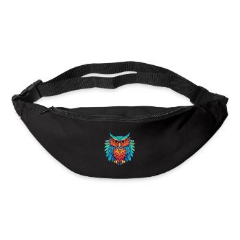 Owl Colorful Watercolor Cartoon Kawaii Animal - Bum bag - black - Front