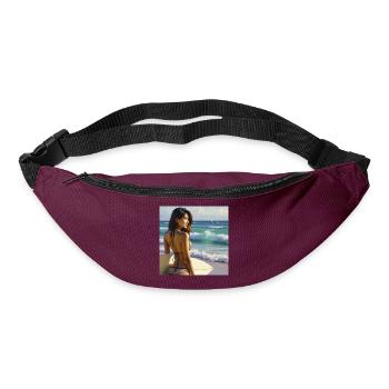 Surfeur sur la plage - Sac banane - bordeaux  - Devant