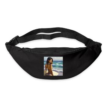 Surferin am Strand - Gürteltasche - Schwarz - Vorne