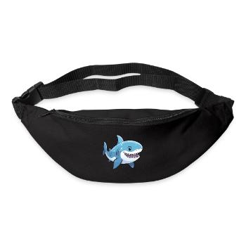Shark Cute Cartoon Kawaii Watercolor Animal Pet - Bum bag - black - Front