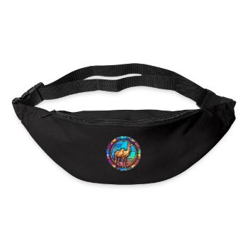 Camel Stained Glass Colorful Cartoon Kawaii Animal - Bum bag - black - Front