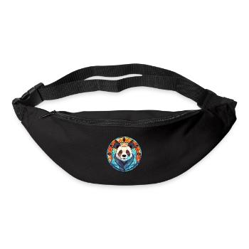 Panda Stained Glass Colorful Cartoon Kawaii Animal - Bum bag - black - Front