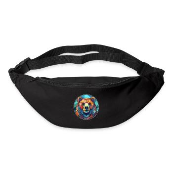 Bär Buntglas Bunte Karikatur Kawaii Tier - Gürteltasche - Schwarz - Vorne