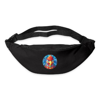 Huhn Buntes Glas Bunte Karikatur Kawaii Anim - Gürteltasche - Schwarz - Vorne