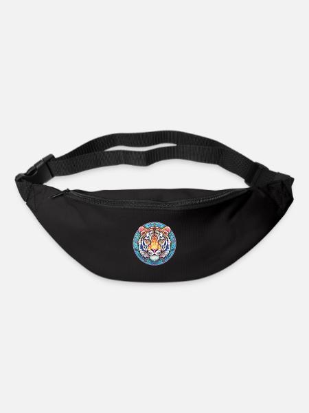 Tiger Buntes Buntes Karikatur-Kawaii-Tier - Gürteltasche - Schwarz