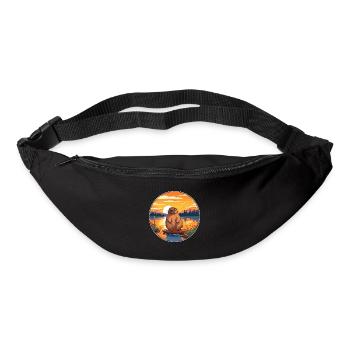 Beaver Colorful Watercolor Cartoon Kawaii Animal - Bum bag - black - Front