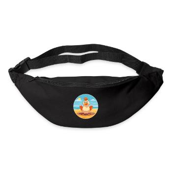 Huhn Cartoon Yoga Strand Sommer Illustration - Gürteltasche - Schwarz - Vorne