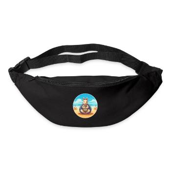 Armadillo Cartoon Yoga Beach Summer Illustration - Bum bag - black - Front